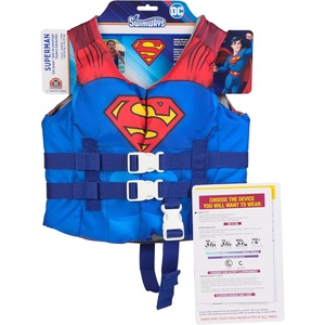 image:imageSwimWays DC Superman Life Jacket for Kids 3355 lbs  Colorful Life Jacket with Adjustable Buckles for Custom Fit and Comfortable Twill Cover Swimming Aid Boosts Swimming Skills