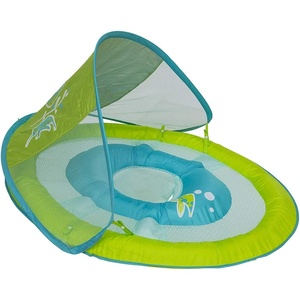 image:imageSwimWays 6038626 Spring Float Sun Protection Canopy Inflatable Baby Toddler Swim Pool Float Raft Colors May Vary
