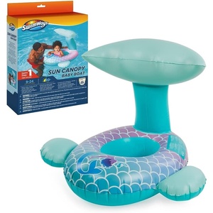 image:imageSwimways Sun Canopy Baby Boat Inflatable Baby Pool Float amp Swimming Pool Accessories with Fast Inflation Mermaid Toys for Kids Aged 924 MonthsMermaid